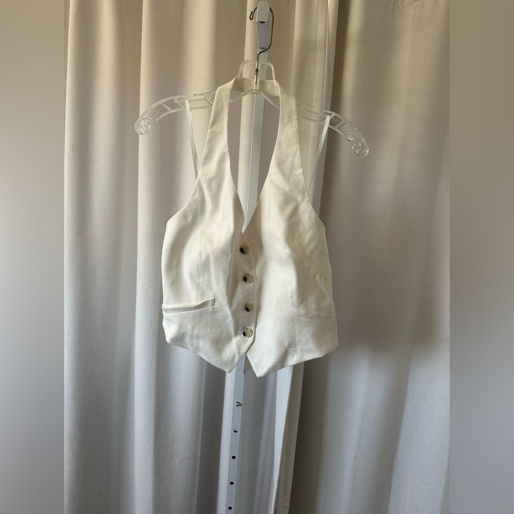 Veronica beard Arabella halter neck linen blend vest FINAL PRICE - Picture 8 of 12